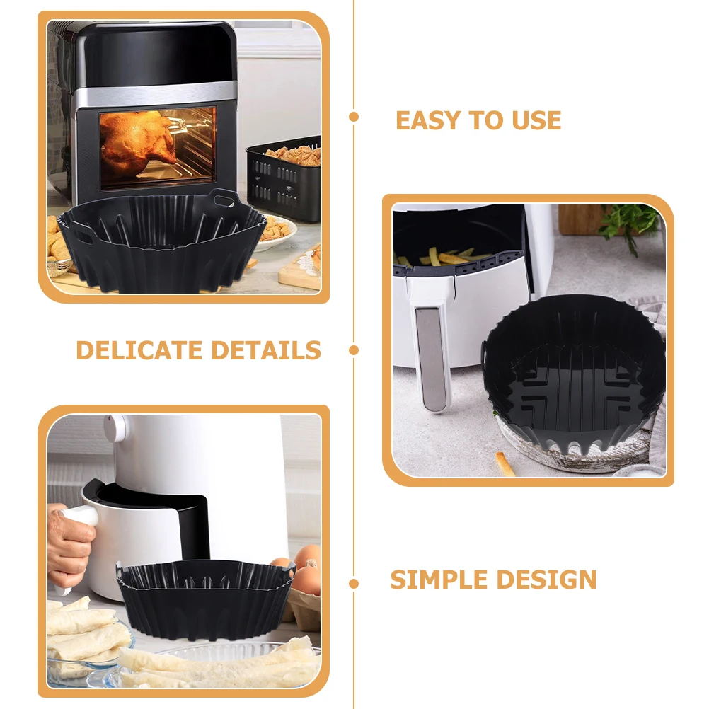 

2pcs Liner Non-Stick Reusable Baking Mat For Basket Oil-Free Cooking Silicone Pad Tray Liner Accessories Silicone Mats For Air