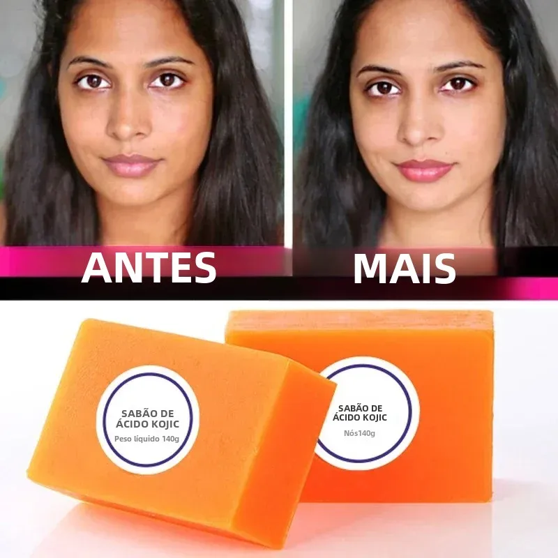 Sabonete clareador de pele com ácido kójico, 100g, com glutationa, sabonete clareador artesanal para rosto, 3 opções de cores disponíveis