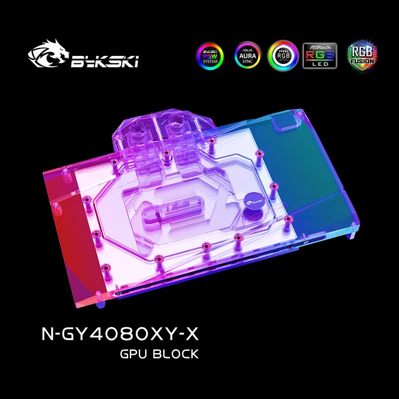 Bykski N-GY4080XY-X GPU Block Use for GALAXY RTX 4080 Super BOOMSTAR OC Video Card/T2 Red Copper Material/Thickened Copper Plate