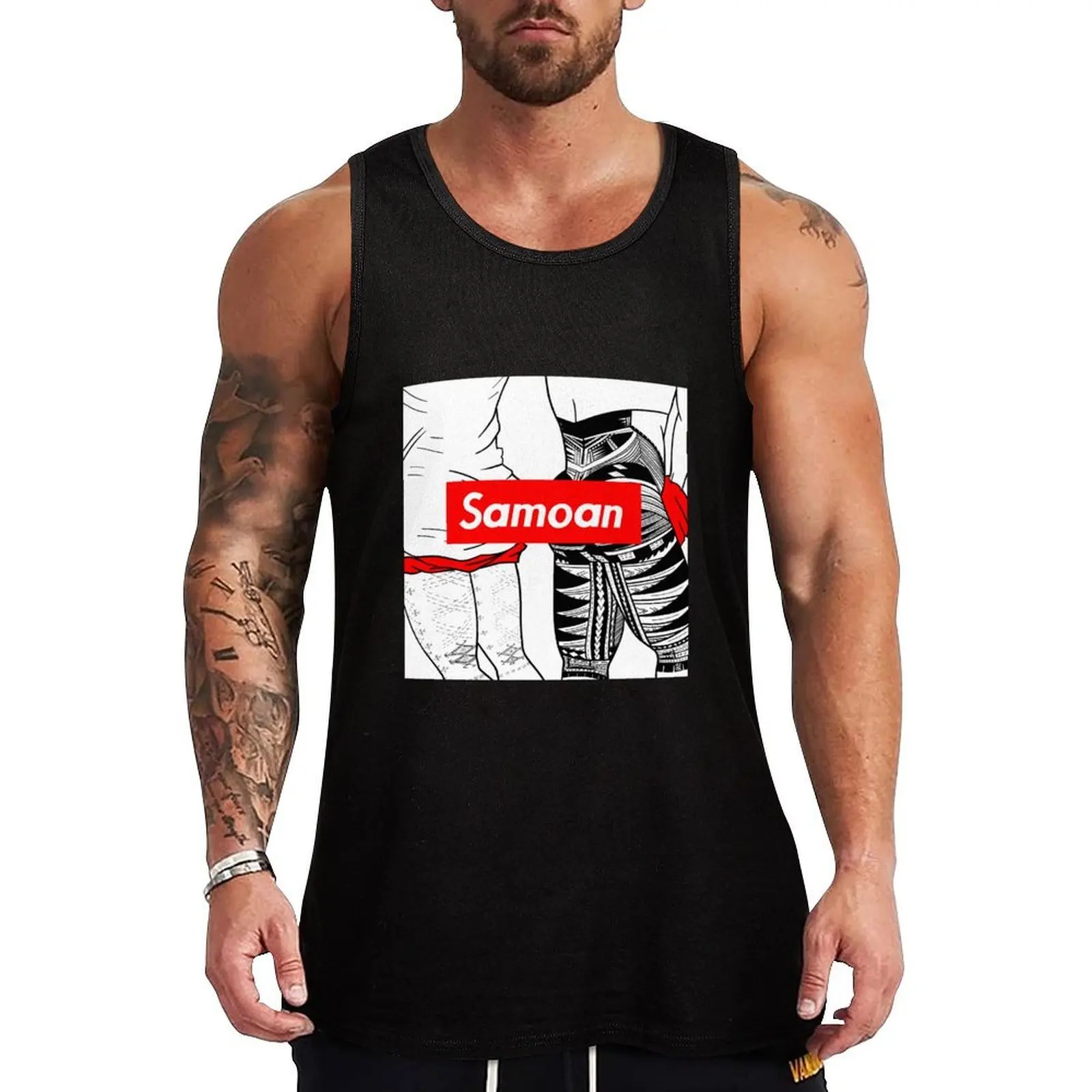 Samoan (preme) pe'a design Tank Top Beach Casual Tank Top Loose Fit Sleeveless Summer