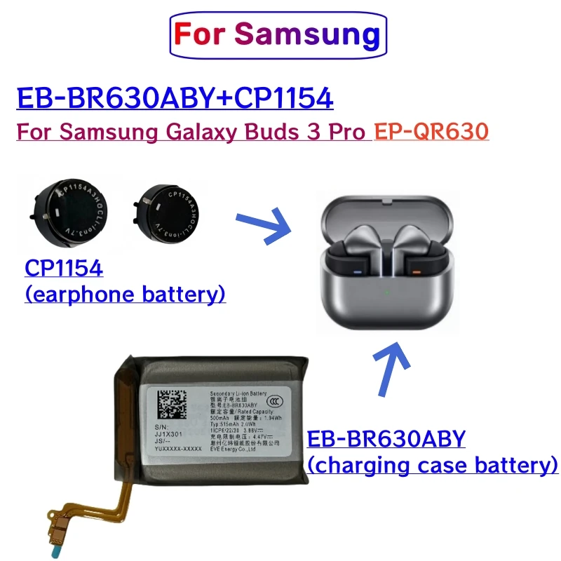 New Battery EB-BR630ABY For Samsung Galaxy Buds 3 Pro Buds3 Pro SM