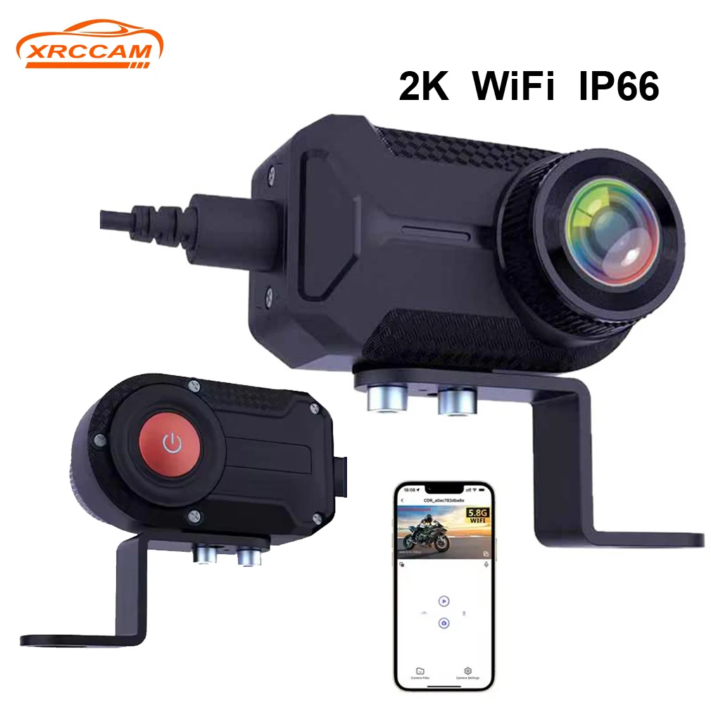Professional Motorcycle & E-Scooter Dash Cam 2K 5.8G WiFi DVR Anti-shake IP66 Waterproof 170° Wide Angle Built-in Microphone