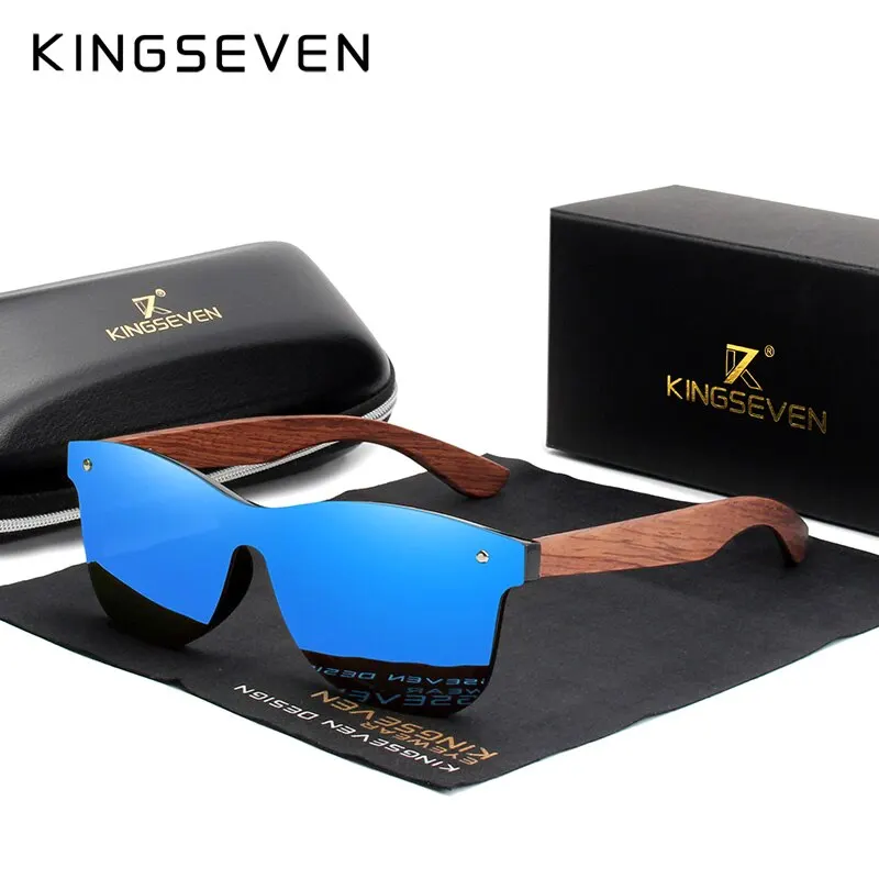 KINGSEVEN Natuurlijke Houten Zonnebril Mannen Vintage Klassieke Gepolariseerde Mode Vrouwen Elegante Handgemaakte Houten Zonnebril Rijden voor Mannen