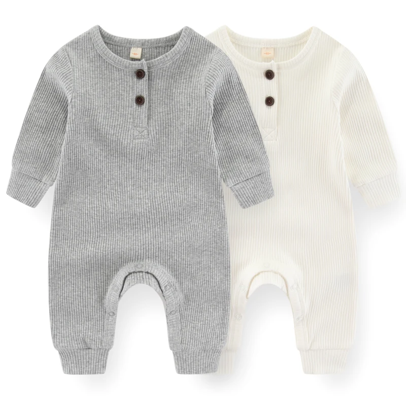 Unisex Rompers 2/3Pieces New Born Baby Girl Clothes Sets 0-24M Baby Boy Clothes Solid Color Zipper Cartoon Autumn Spring Bebes