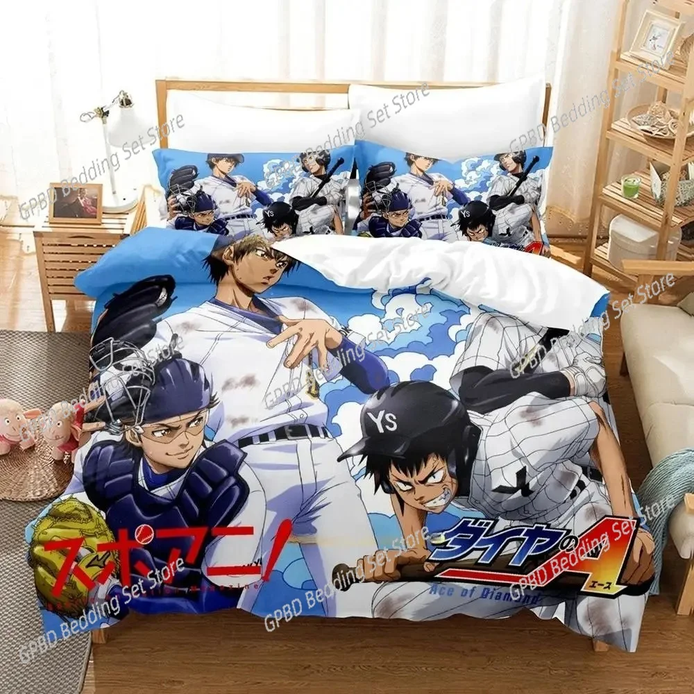 Anime Ace of the Diamond Bedding Set Duvet Cover Comforter Bed Set Quilt Cover Pillowcase King Queen Twin Size Boys Girl Adult