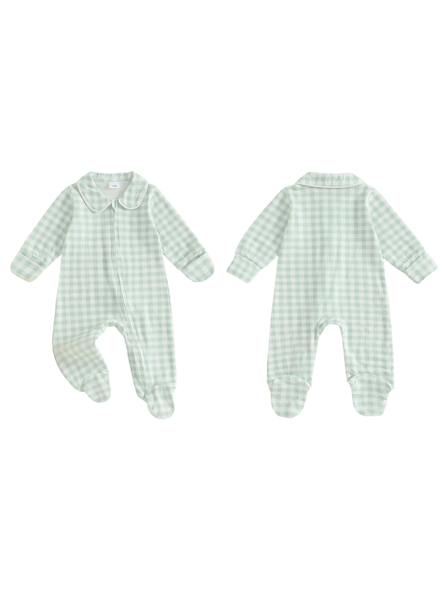 

Adorable Infant Winter Snowflake Pattern Hooded Footie Pajamas with Zipper Closure and Fleece Lining