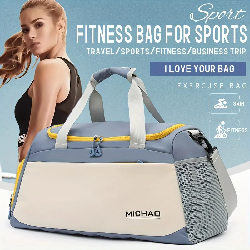 

Gym Bag with Wet and Dry Separation, Training Sports Backpack, Travel Bag for Short Trips, Large Capacity Swimming Bag