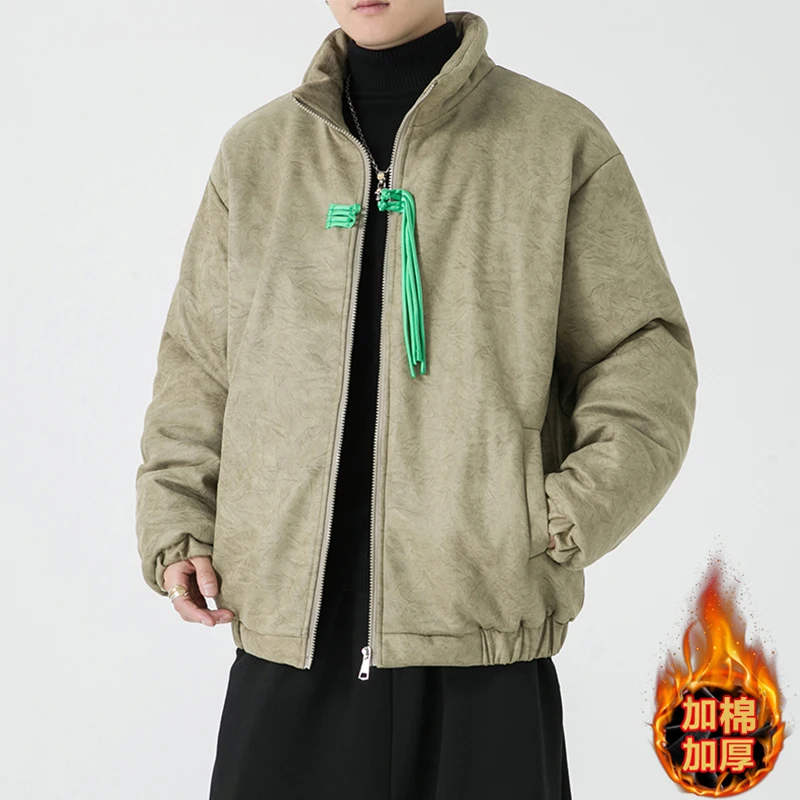 

Men's jacket, large size M-5XL winter jacket, men's suede embossed Tang suit, cotton-padded jacket, cotton-padded jacket