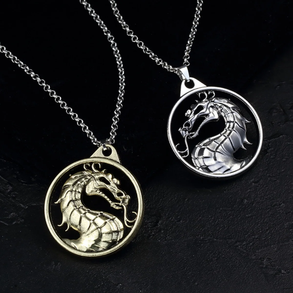 Fashion Vintage Charm Game Mortal Kombat Keychain Dragon Totem Alloy Keyring Holder Gift for Men Car Key Accessories