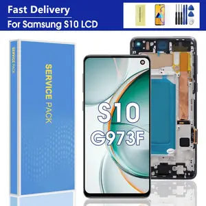 Bilashmart Samsung S10 G973 G973F SM G973F LCD Screen with Frame Digital Touch Screen Display Assembly Replacement Digital Devices