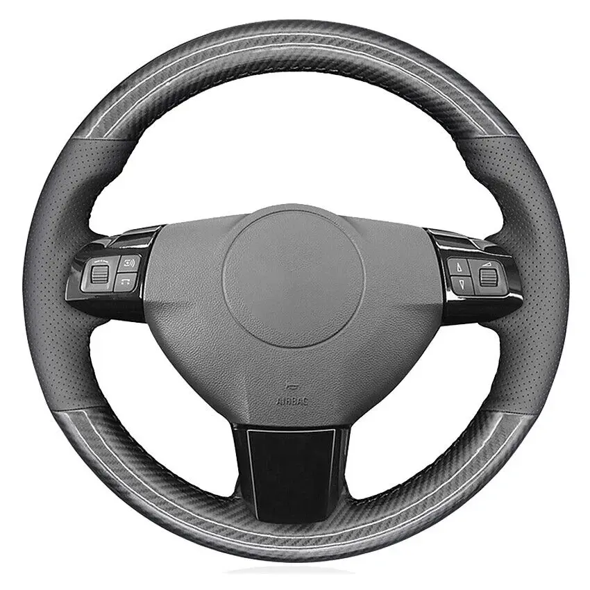 

Hand Sewn Non-slip Carbon Fiber Leather Steering Wheel Cover For Opel Astra 2004-2009 Zaflra Signum Car Interior Accessories