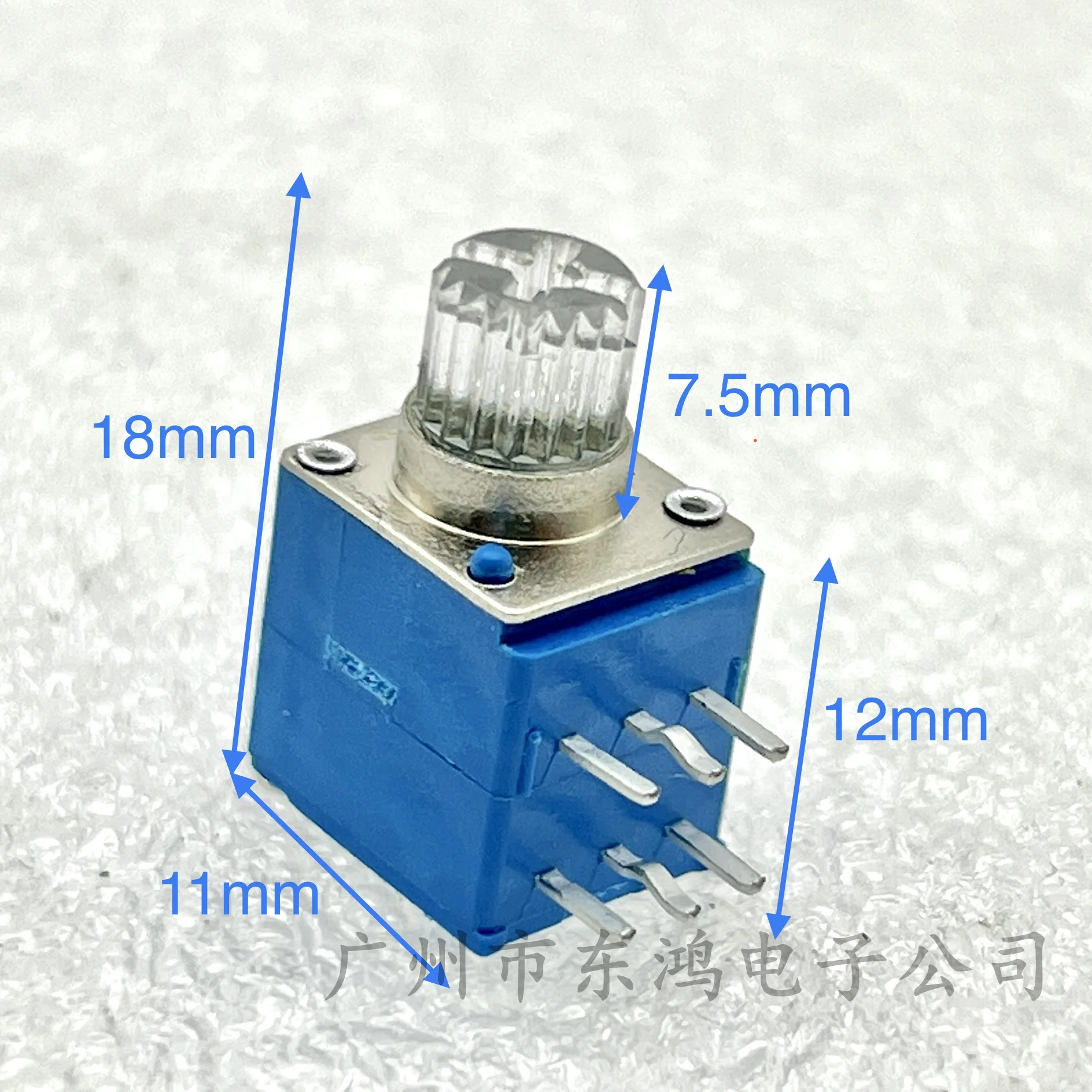 1 pcs Korea Transparent RK097 Dual Adjustable Potentiometer B20K Volume Adjustment Resistance Shaft 7.5MM