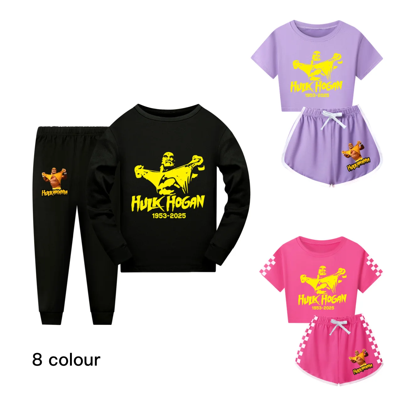 Ropa de dormir para niños Hulk Hogan, conjunto de pijamas de algodón para primavera para niños y niñas, pijamas para niños, ropa de dormir para adolescentes de 2 a 16 años, ropa de casa 4920