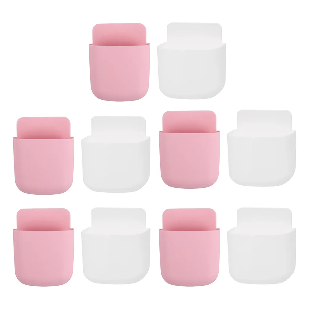 10 Pcs Wall Mounted Storage Box Adhesive Wall Phone Holder Controller Mobile Phone Stand Compact Size Self Adhesive Easy