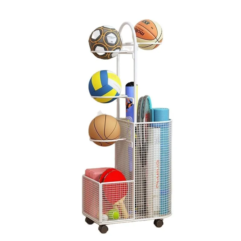 Household sports storage rack, basketball badminton racket, fitness equipment placement and arrangement