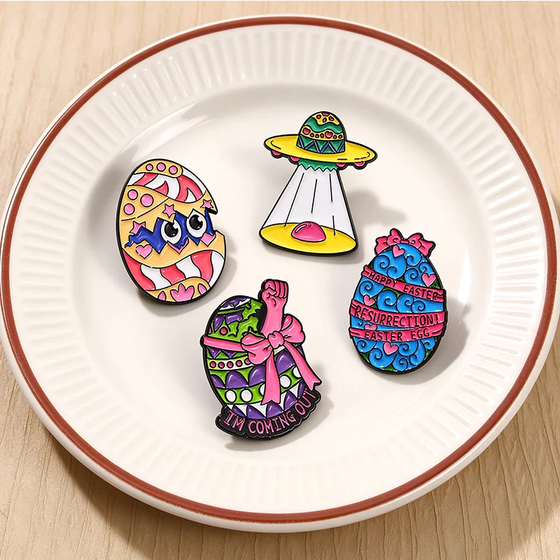 New Cute Alien Egg Music Cartoon Enamel Brooch Badge Jewelry For Bag Clothing Backpack Party