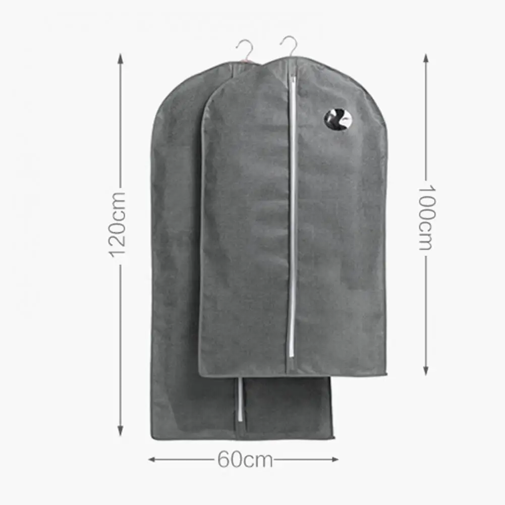 100/120cm Garment Cover Large Capacity Moisture-proof Non Woven Fabric Garment Dress Hanging Bag Closet Storage Pouch For Home