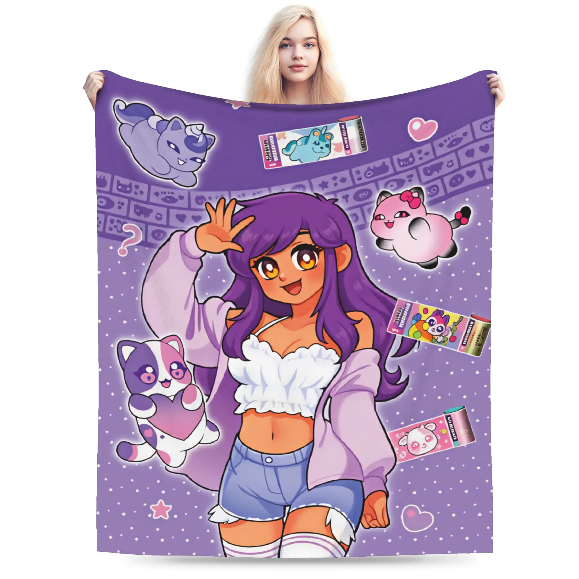 A-Aphmau Cartoon  Plush Blankets Girls Boys  Flannel Bedding Throws For Home Decor Super Soft Design Quality Bedspread Gift Idea