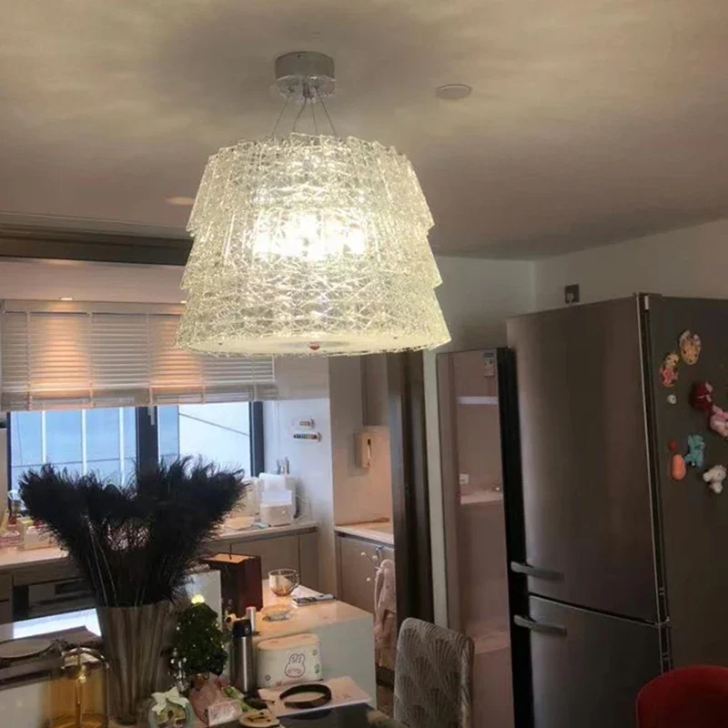 European Creative Dining Room Entrance High-Quality Crystal Chandelier Luxury Hotel Service Center Led Pendant Light