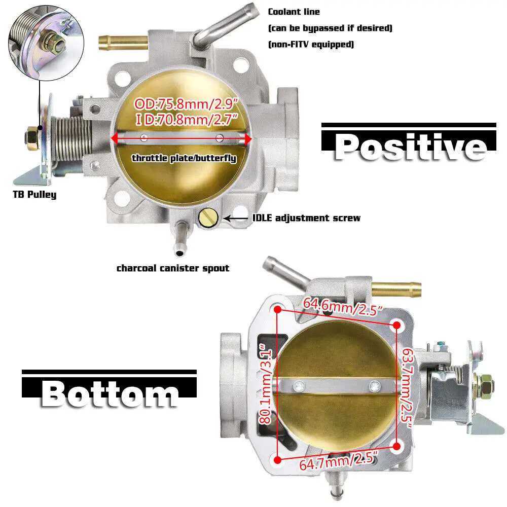 D D15 D16 سلسلة مشعب السحب 70 مللي متر جسم الخانق لـ 1988 - 2000 Honda Civic CX DX EX GX HX LX 1993 - 1997 del Sol S Si