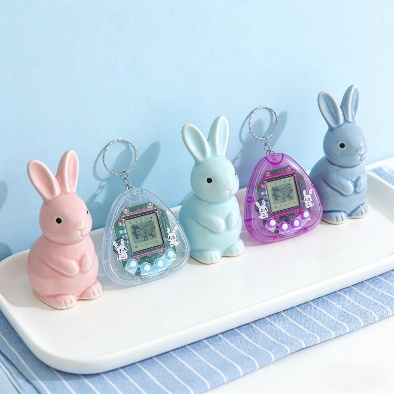 

Брелок для ключей в виде игровой консоли, радужный, в стиле Kawaii Harajuku, Y2K, с кристаллическим сердцем и замком, DIY подвеска для сумки