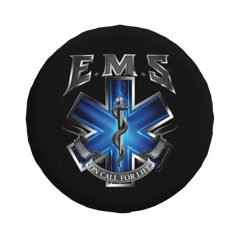 Custom Ems Star Of Life Spare Tire Cover for Jeep Hummer Emt Paramedic Medical SUV RV 4WD Car Wheel Protectors Accessories