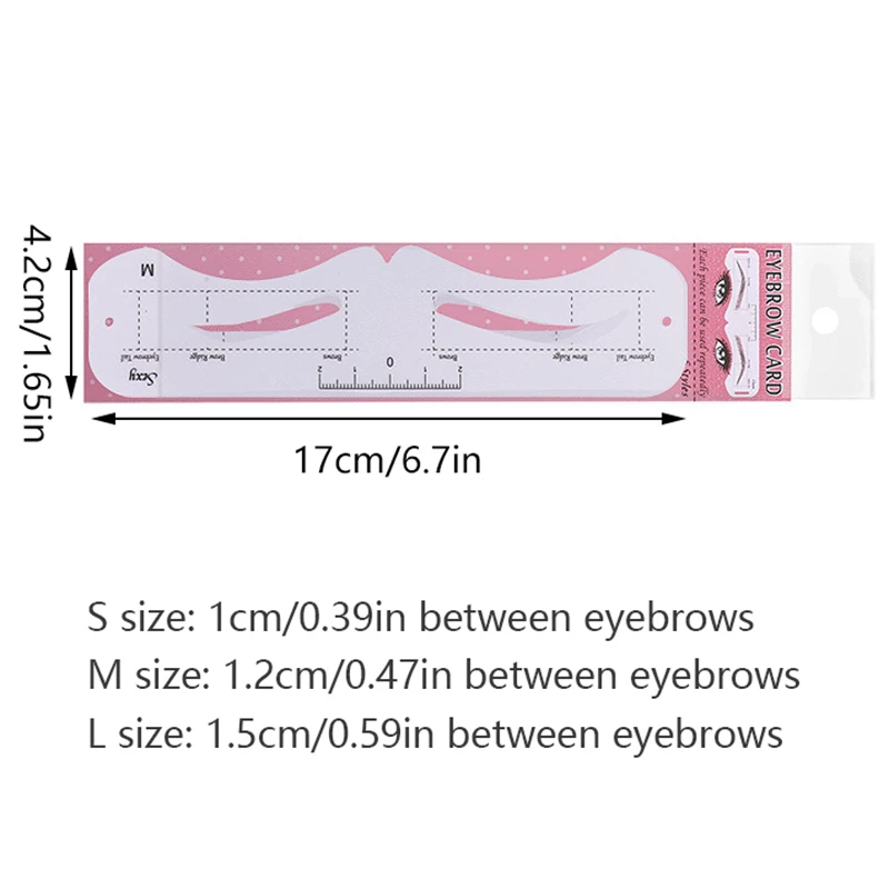 بطاقة استنسل للحواجب المثبتة على الرأس للنساء ، شكل حواجب قابل لإعادة الاستخدام ، سهلة وسريعة الرسم ، أدوات ماكياج ، 6 أنماط ، S ، M ، L