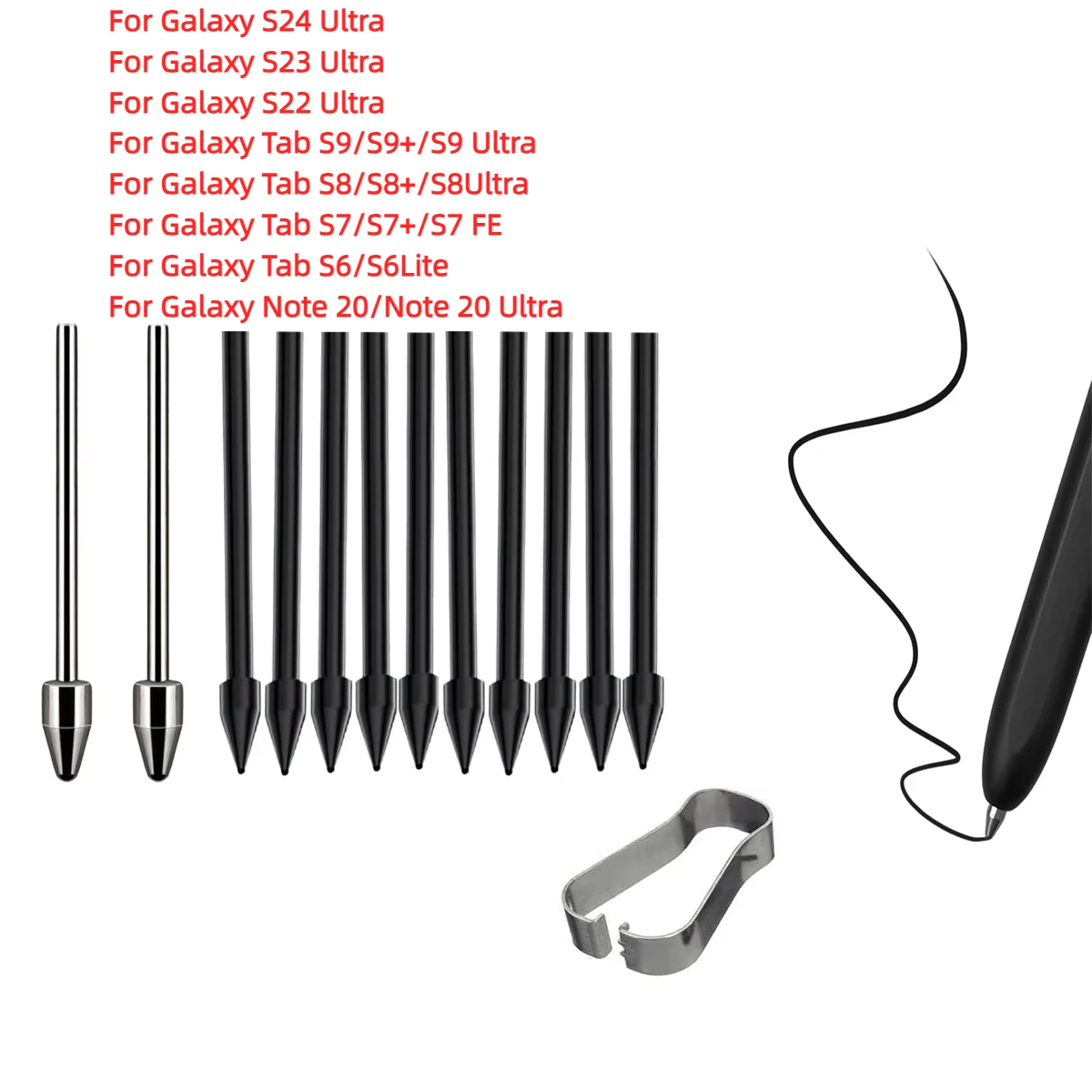 

Замена металлических наконечников/наконечников для Samsung Galaxy S22/S23/S24 Ultra Tab S9/S9FE+/S9 Ultra/S8/S8+/S8 Ultra/S7/S7 FE/S6/S6 Lite