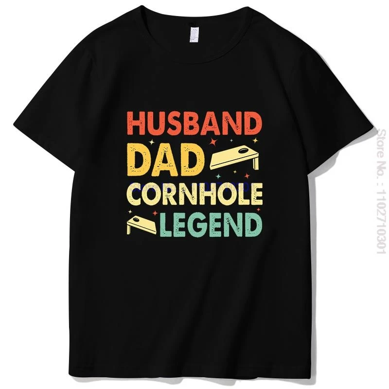 Husband Dad Cornhole Legend Vintage Graphic T Shirts Birthday Gift T-Shirt New Shirts And T-Shirts Summer Mens Print T Shirt