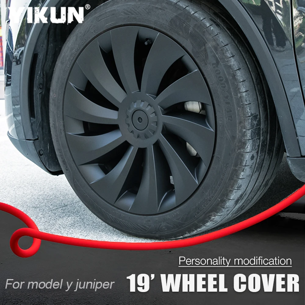 

4PCS Hub Cap For Tesla Model Y 19 Inch Juniper Auto Full Cover Performance Replacement Crossflow Wheel Cap Car Accessories 2025