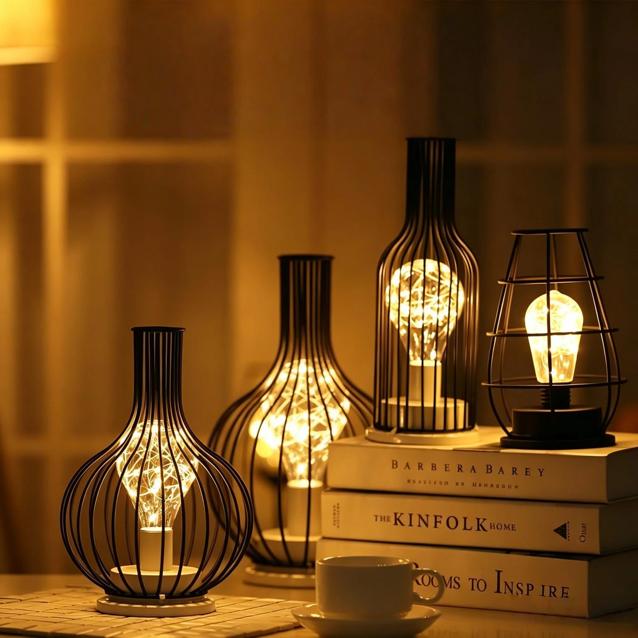 LED Iron Decorative Night Light Creative Wine Design Gentle Warm Glow for Reading Home for Bedside Restaurant Table Display