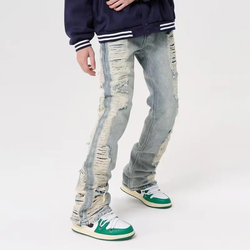 2023 Ropa Grunge Y2K Streetwear Hole Ripped Baggy Jeans Pants Men Clothing Straight Hip Hop Gothic Denim Trousers Pantalon Homme