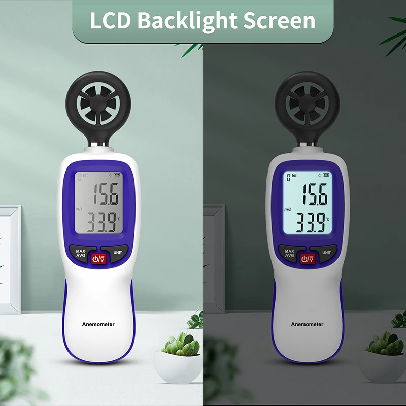 Digital Anemometer Wind Speed Meter Tester Air Velocity Airflow Temperature LCD Backlight Wind Speed Meter