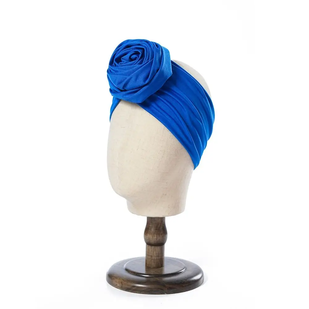 생사 벌크로즈 플라워 헤어밴드 통기성 좋은 탄성 아프리카 여성 터번 랩 가벼운 보헤미안 플라워 반다나 헤어 액세서리