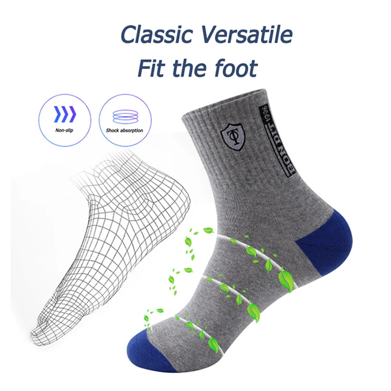 5 Pairs Mens Sports Socks Apring And Fall Summer Leisure Sweat Absorbent Comfortable Thin Breathable