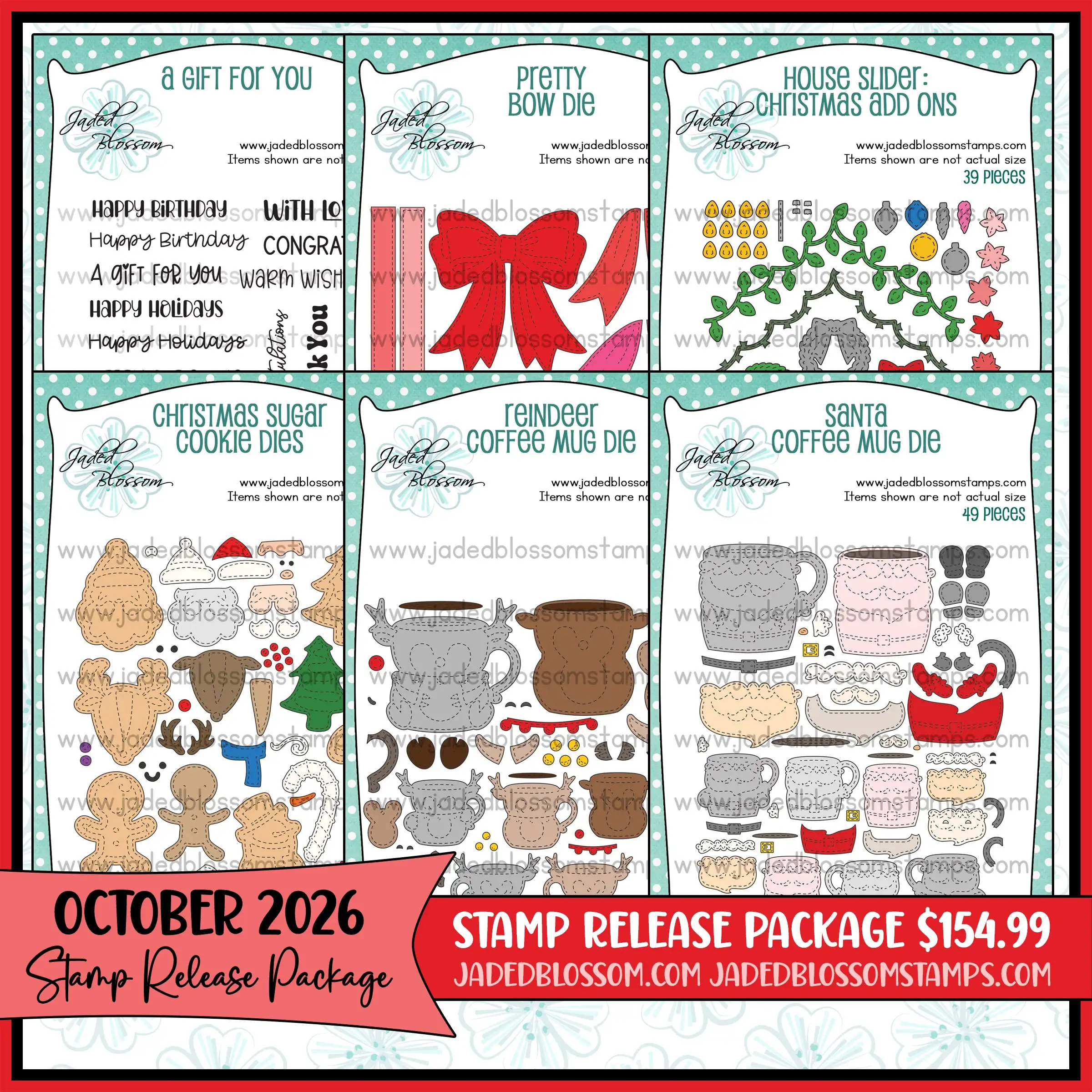 Jaded Blossom October 2026 Stamp Release Package Pretty Bow Die Metal Cutting Dies Stamps Stencil DIY Craft Scrapbooking Decor