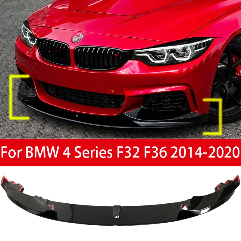 Front Bumper Splitter Lip For BMW F32 F33 F36 4 Series 420i 425i 430i M440i 2014-2020 MP Style Diffuser Spoiler Cover Bodykit