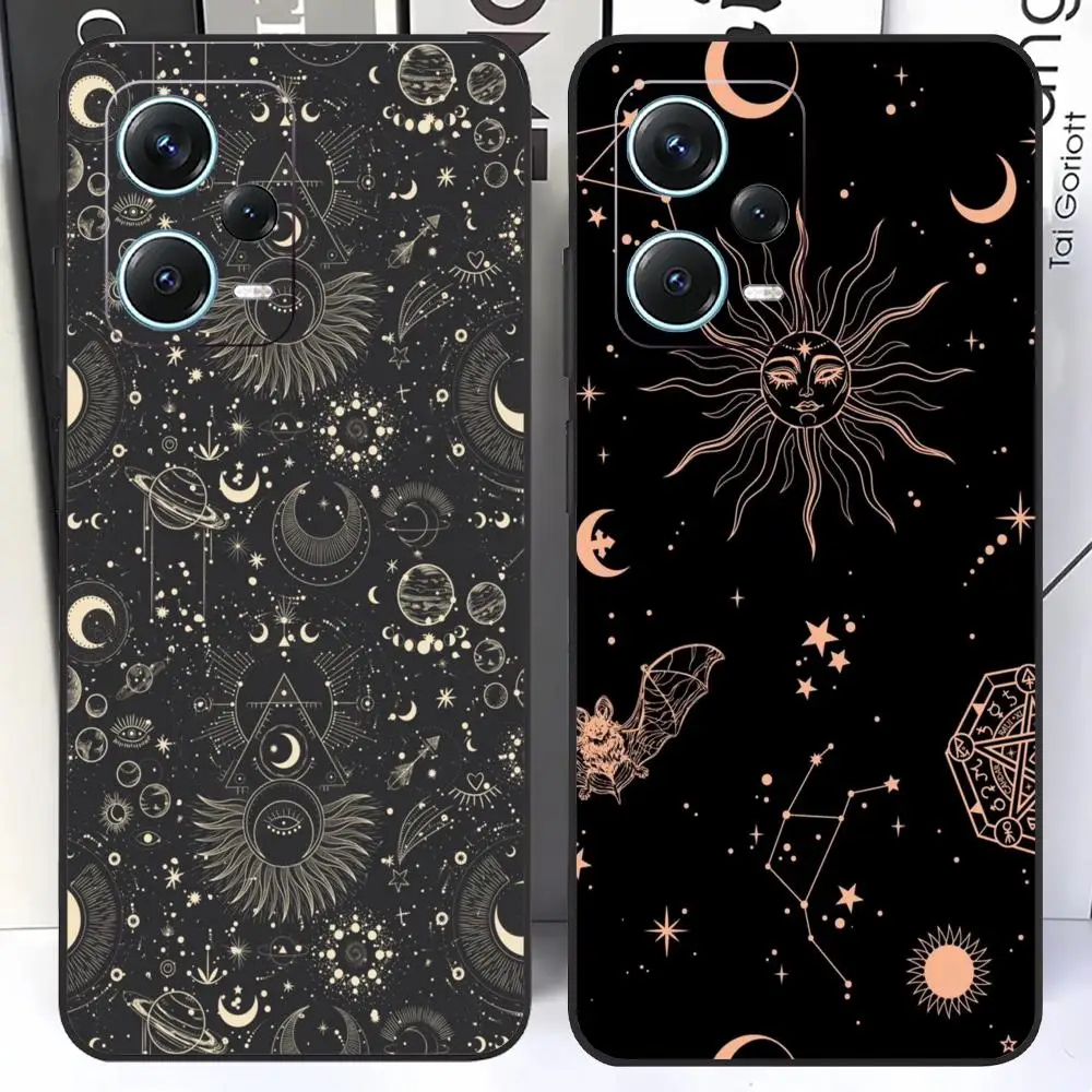 

Sun, Moon and Star Phone Case For Redmi Note 13 Pro Plus 12 11 A3X A1 A2 13C 12C Black Cases
