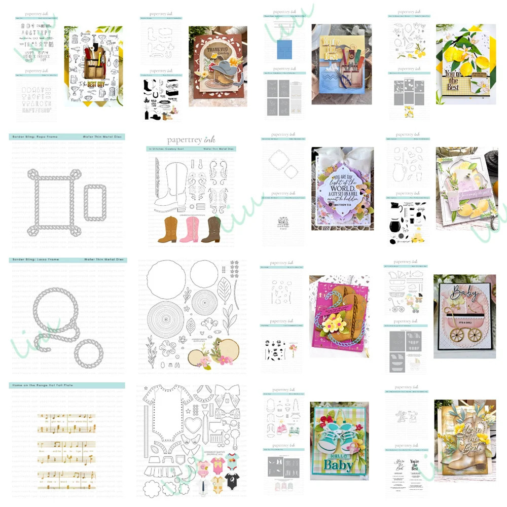 

2025 New Metal Cutting Dies Stamps Stencil Hot Foil DIY Happy Birthday Dad Gifts Greeting Lasso Frame Die Cowboy Boot Baby Steps