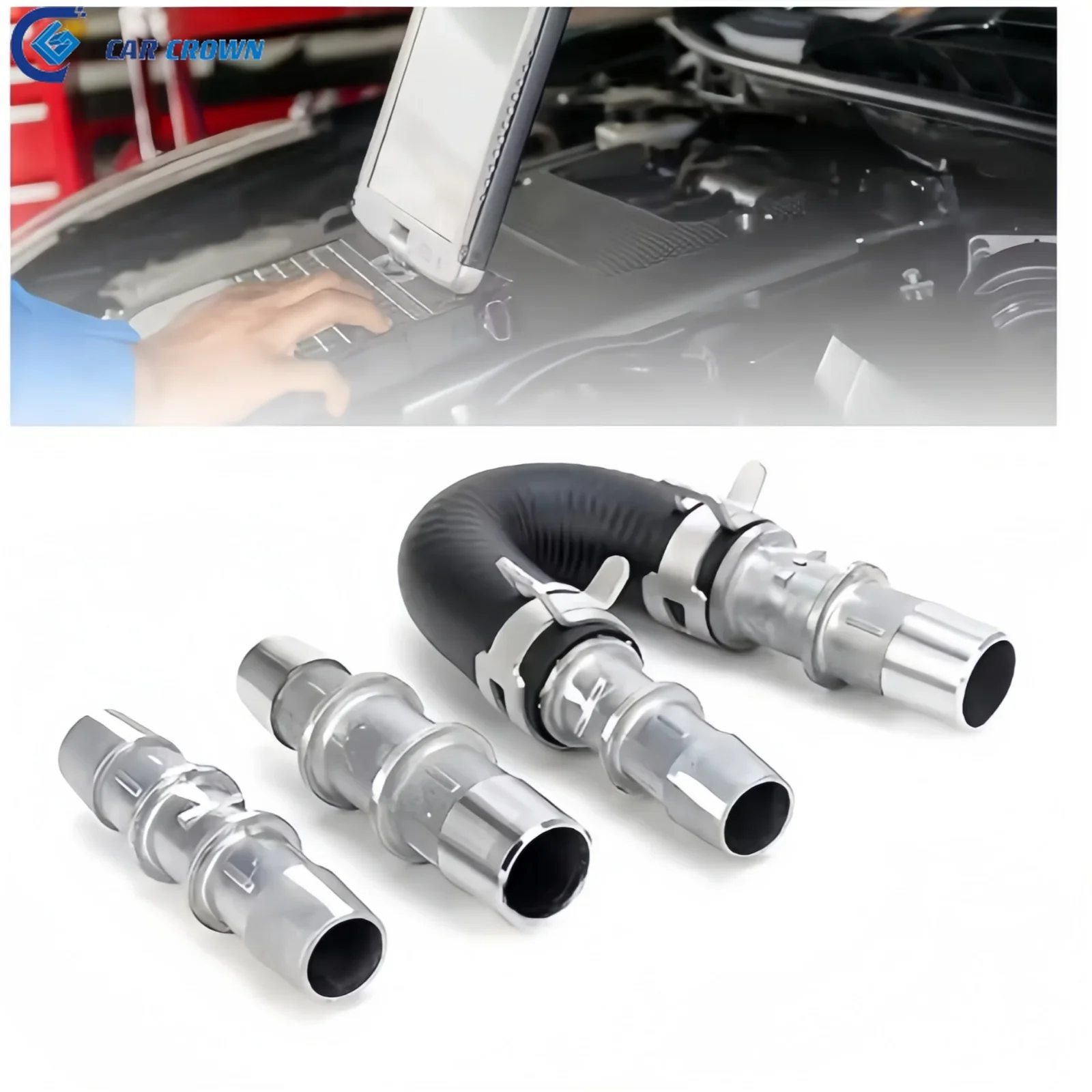 

Автомобильная корона 626-001 Модернизированный алюминиевый обходной комплект сердечника отопителя двигателя со шлангом 5/8 дюйма 3/4 дюйма, совместимый с большинством обычных шлангов отопителя