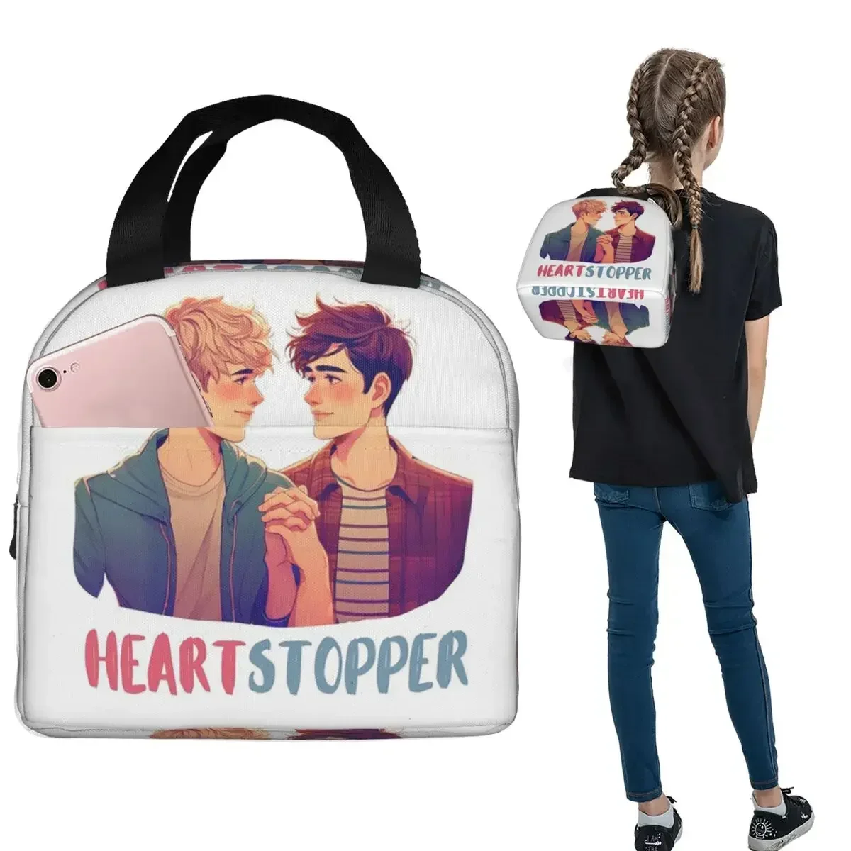 H-Heartstopper-S Hi Charlie And Nick Insulated Lunch Bag for Women Children Portable Food Boxes Thermal Lunch Box Tote