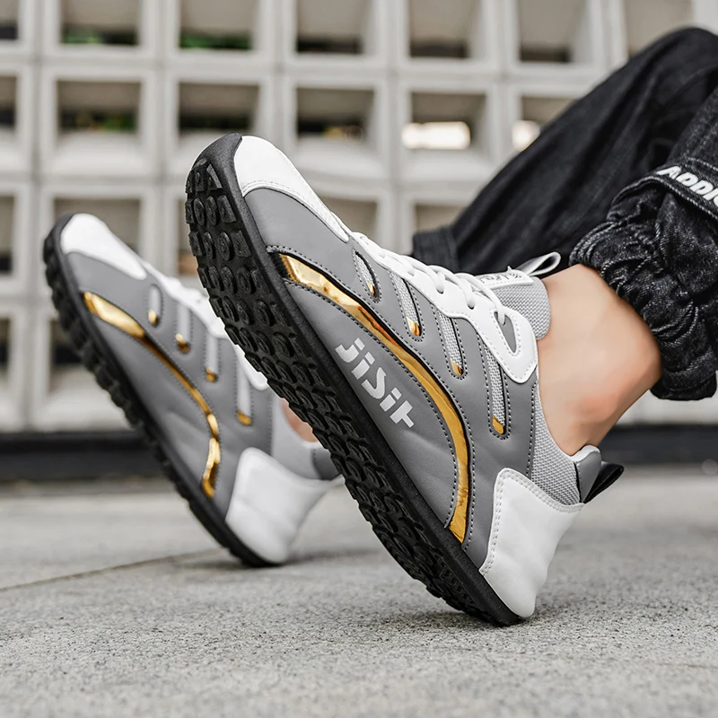 Zapatos transpirables para hombre, zapatillas versátiles de moda, zapatos deportivos informales de malla, zapatos para correr de suela gruesa, calzado masculino de lujo a la moda