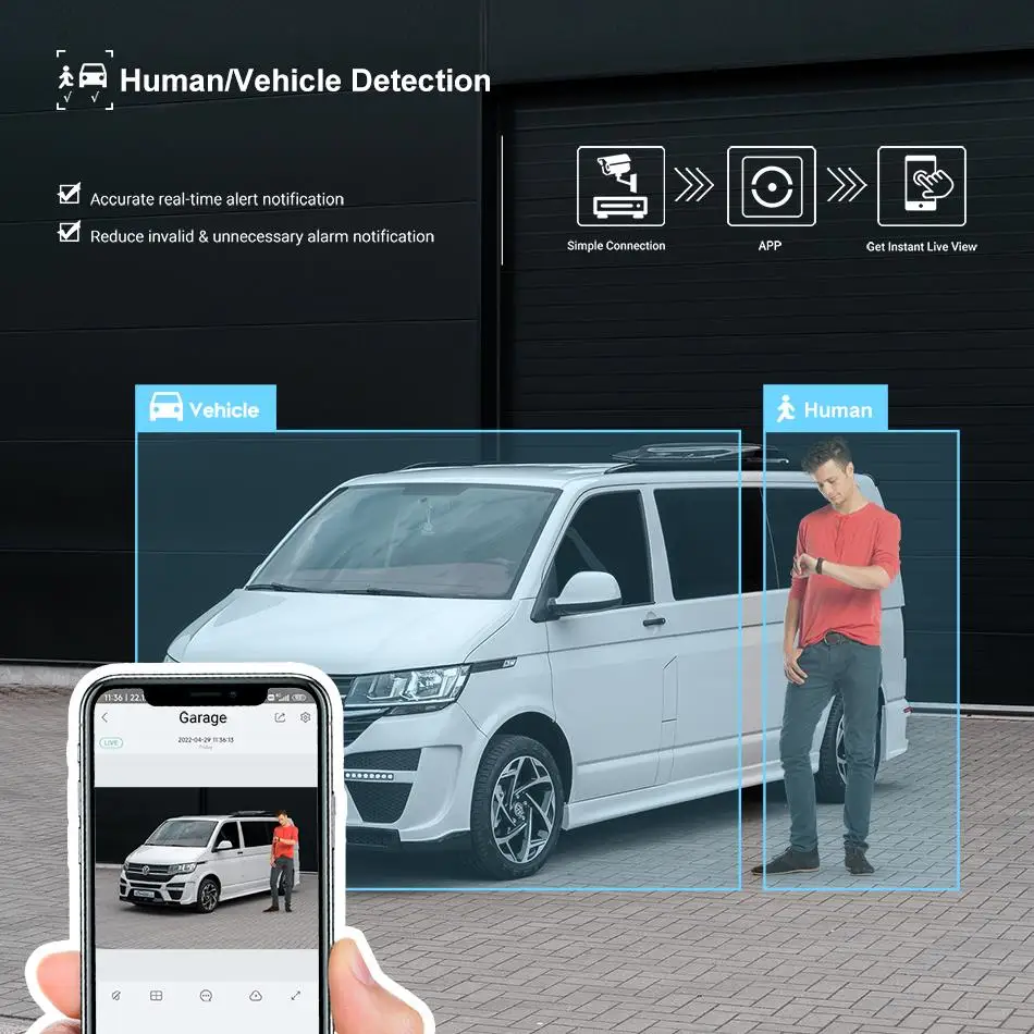 كاميرا IP قبة 6MP 8MP ميكروفون مدمج IR30m كشف المركبات البشرية التوصيل والتشغيل مع تطبيق HIK NVR عن بعد متوافق مع Hikvision Serice #3