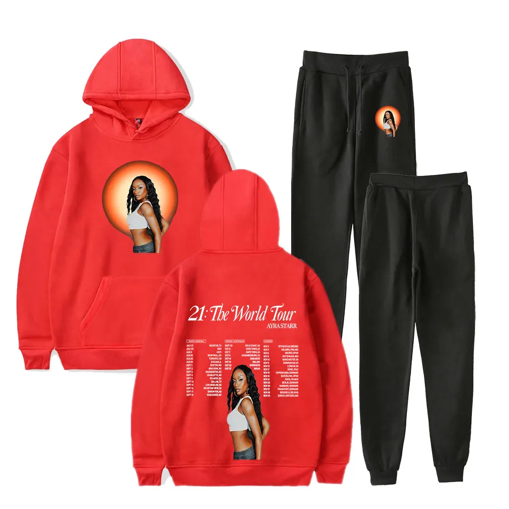 

Ayra Starr merch 21 world tour hoodies suit men drawstring hoodies sweatshirts women music fans hip hop pullover