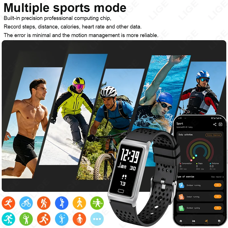 2026 Smart Watch Men Heart Rate Health Monitor IPX8 Waterproof Sports Fitness Tracker Watch Women Pedometer Smartwatch For Man