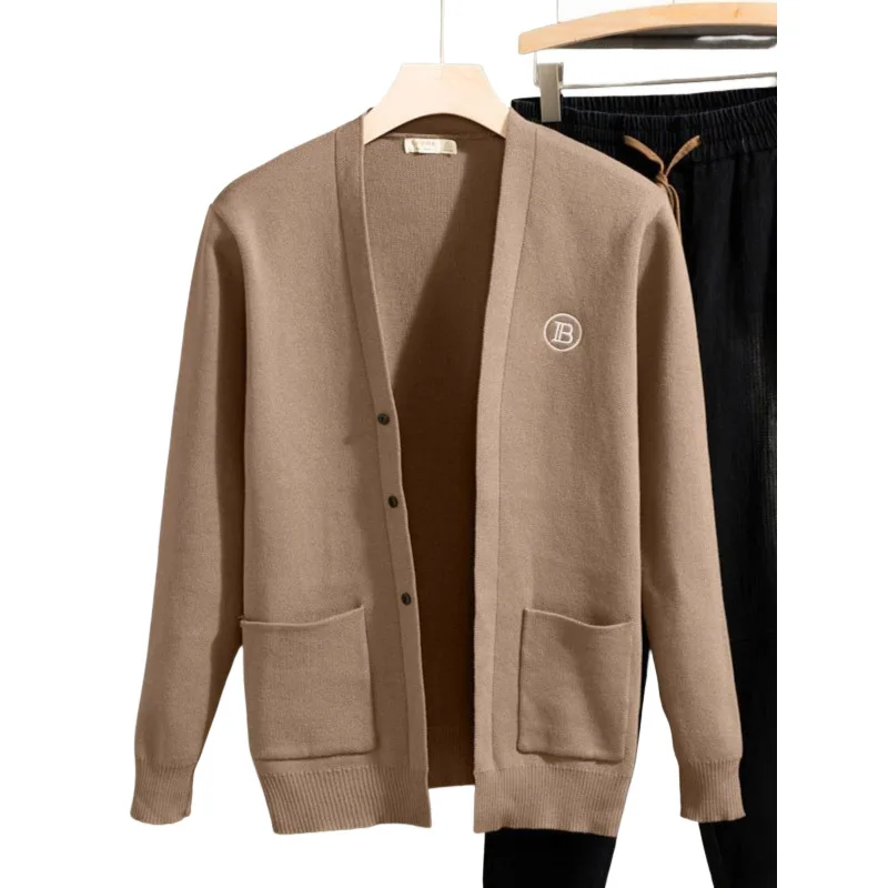 Unisex Cardigan Sweater 2025 New Men's Autumn Retro Business Knit Cardigan Jacket Trendy Sweater Outerwear Top