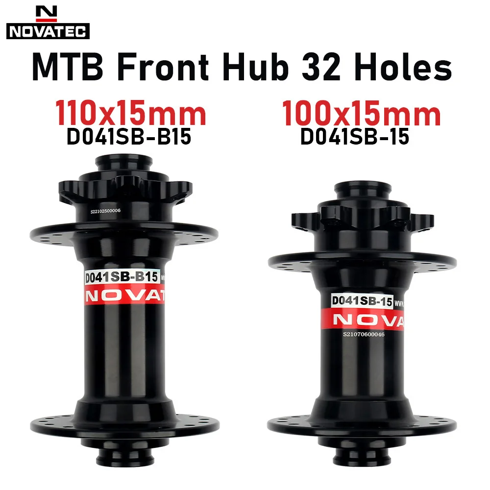 Novatec MTB Front Hub 32 Holes Thru 100x15mm Boost 110x15mm Mountain Bike Bearing Hub 32H Bicycle Parts