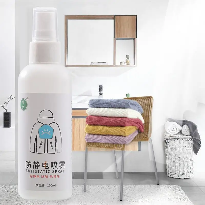 Anti Static Eliminator 100ml Natural Static Cling Remover 100ml Stain-Free Anti-Static Spray Fabric Refresher Spray Travel Size