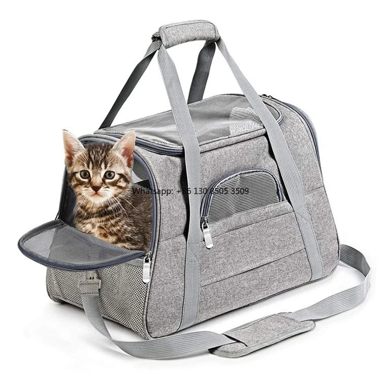 Custom Cat Bags Portable Dog Carrier Bag Mesh Breathable Foldable Pet Carrier Bag Travel Breathable Transport Handbag