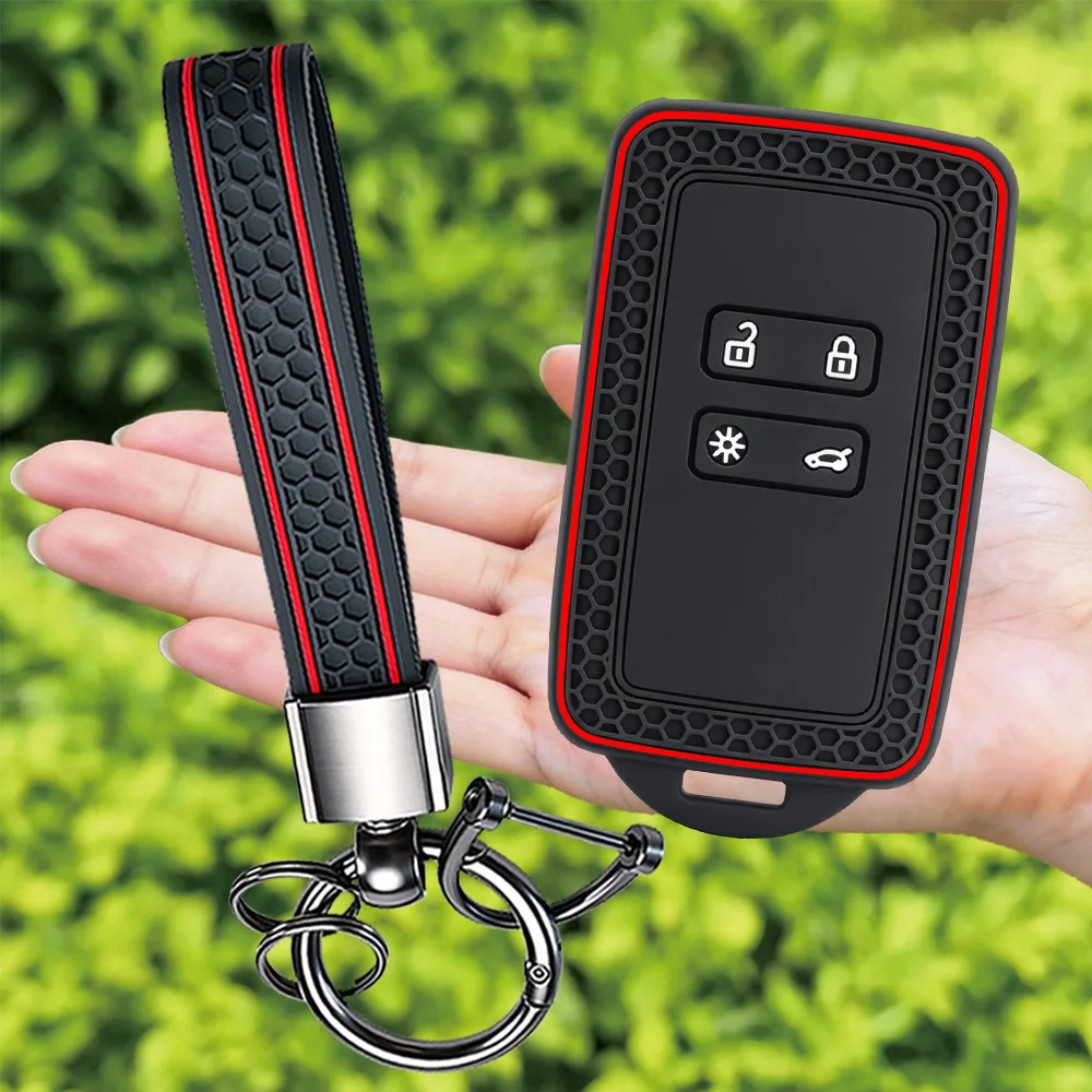 2026 1pc New Keychain Silicone Key Case Cover For Renault Megane Austral Kadjar Clio Captur Arkana Koleos Zoe Scenic Dacia Sand